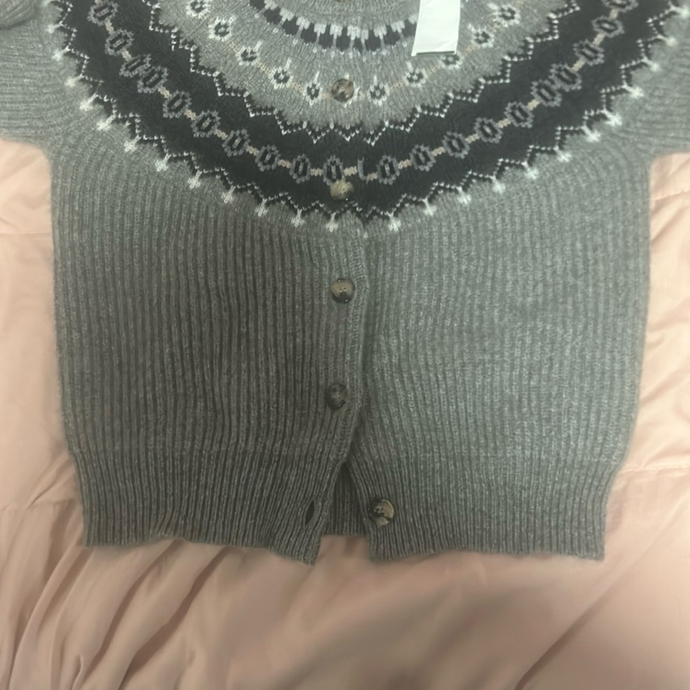 KHAITE Gray and Black Knit Cardigan